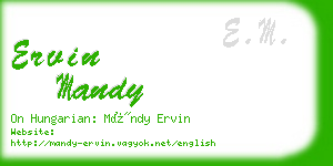 ervin mandy business card